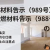 不燃材料告示（989号） 準不燃材料告示（988号）